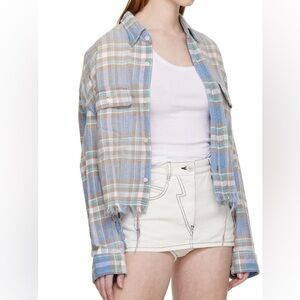 R13 Blue Plaid Button-Down Shirt